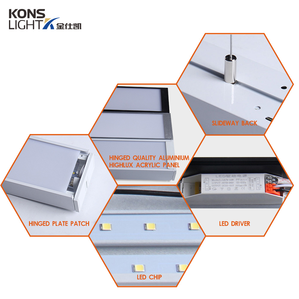 Kons-9-72w Led Pendant Panel Light 3000k-6000k Office Pendant Light-2