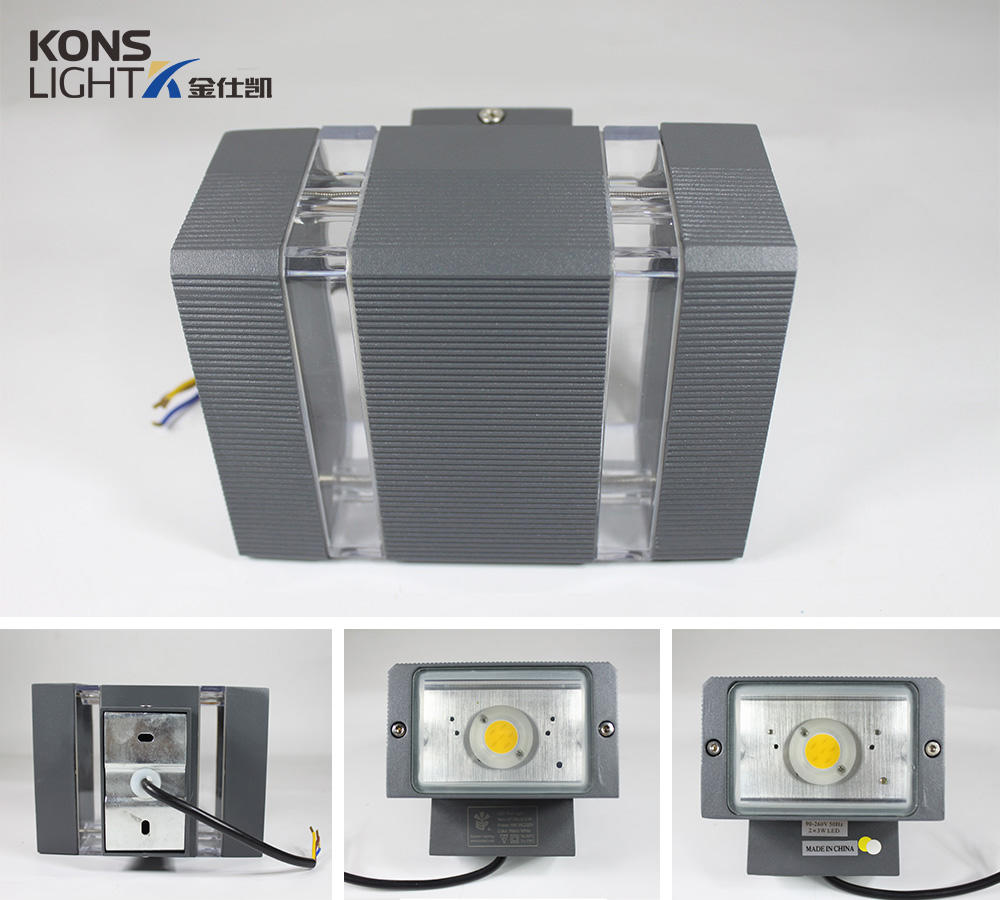Kons-Find Led Garden Wall Lights 6w Bothway Led Wall Light Cob Led Chip Aluminum